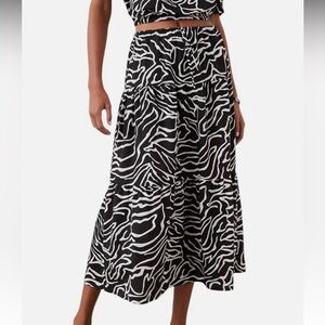 Rails Black and White Tiered Maxi Skirt